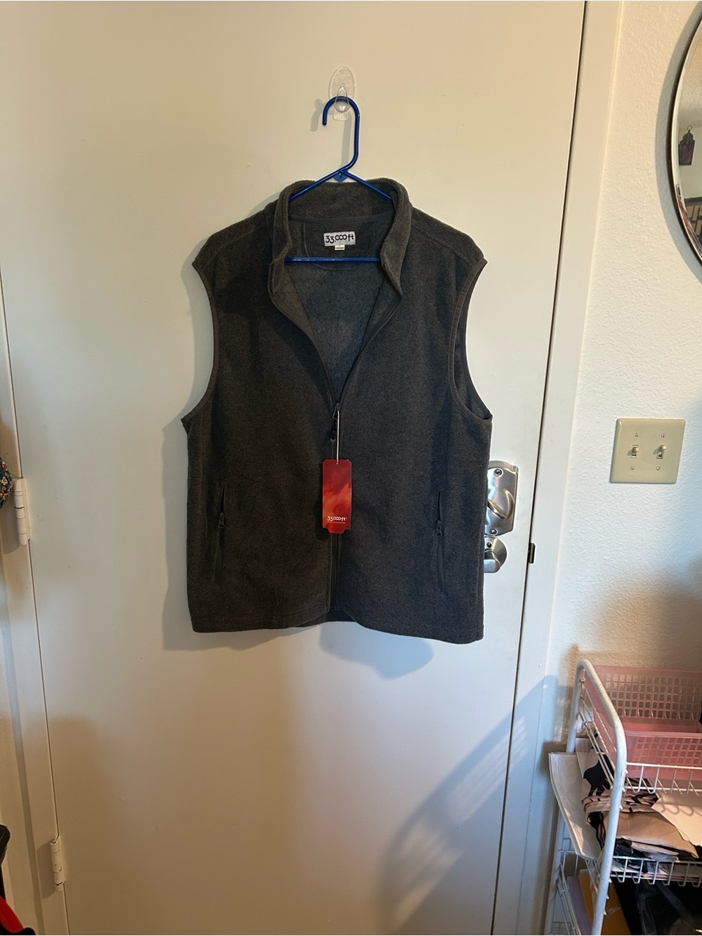 Eddie Bauer Men's Dark Gray Fleece Vest - Zip Front
